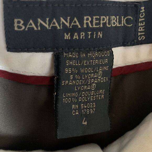 Banana Republic Pants Women's Size 4 Martin Brown Wool Stretch Dark Academia - Picture 3 of 6